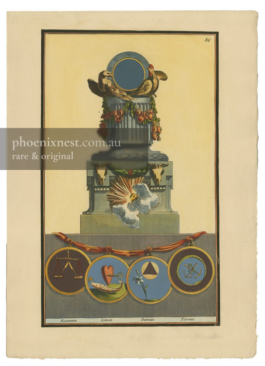 Allegory of Economy, Silence, Divinity, Eternity, Pl. 86 — Nouvelle Iconologie Historique