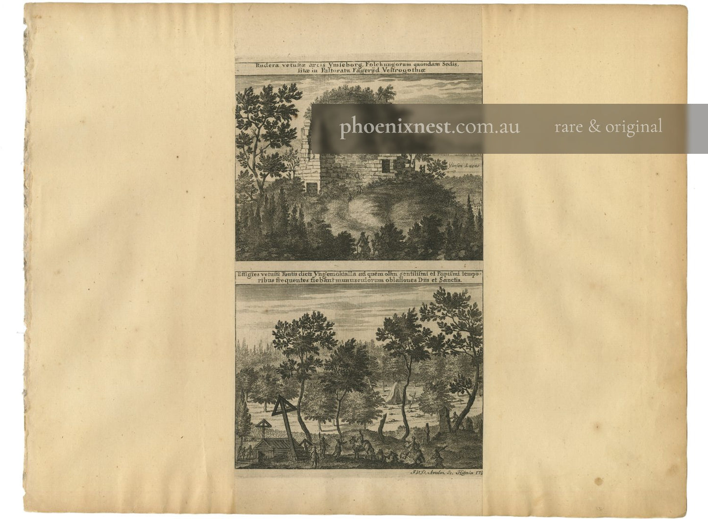 Ymieborg Castle & Yngemokälla Spring, Pl. 170 — Peringskiöld