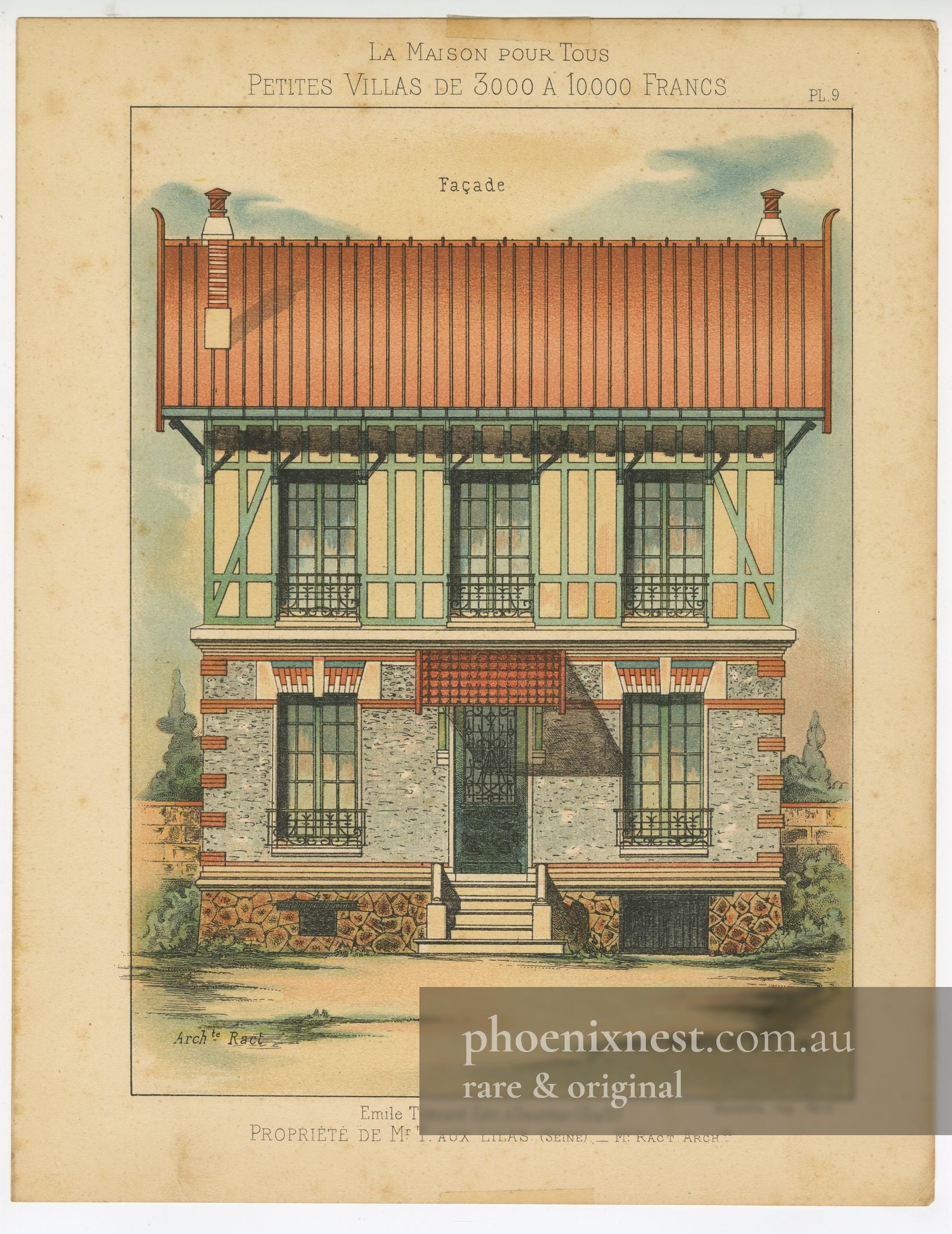 Villa Façade, Plate 9 — La Maison Pour Tous