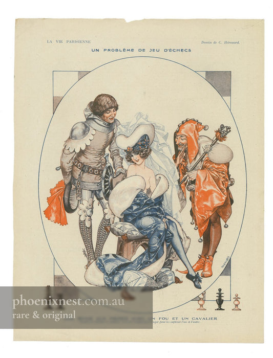 Queen with Fool and Knight — Hérouard