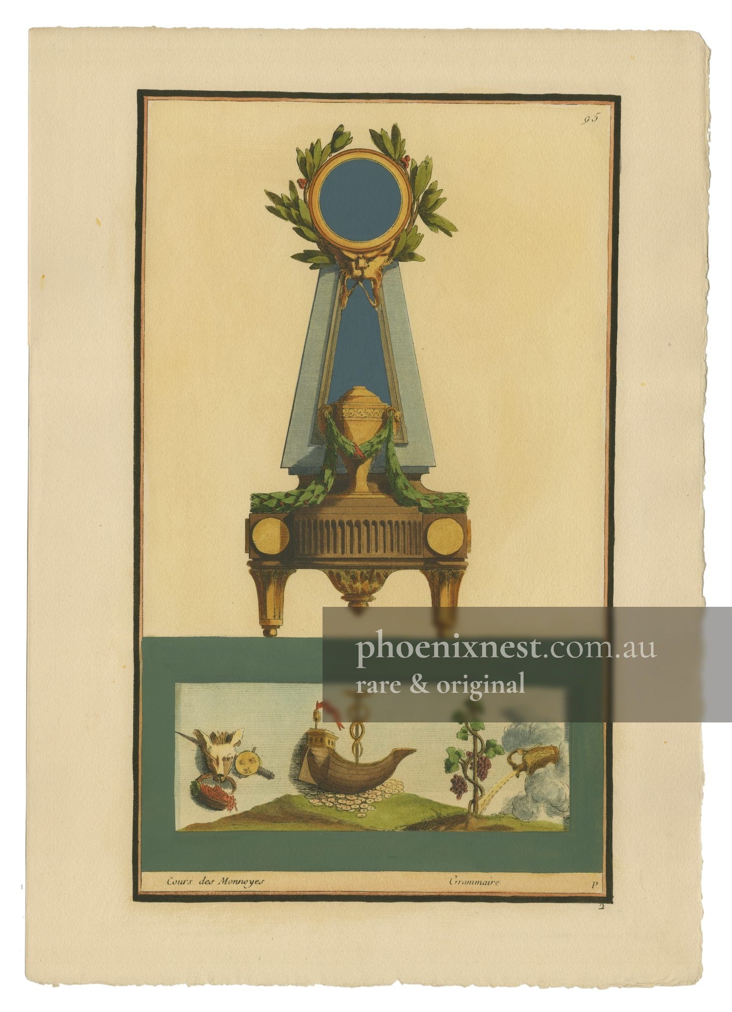 Cours des Monnoyes. Grammaire., Pl. 95 — Nouvelle Iconologie Historique