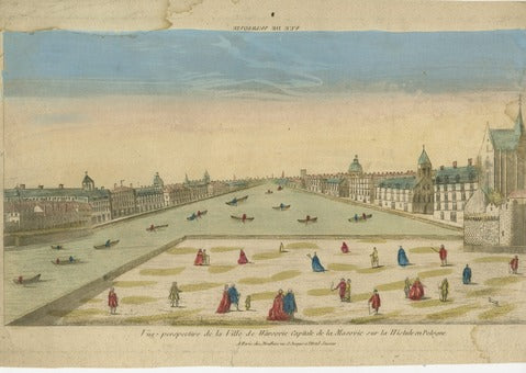 Perspective View of the City of Warsaw, Capital of Masovia on the Vistula in Poland