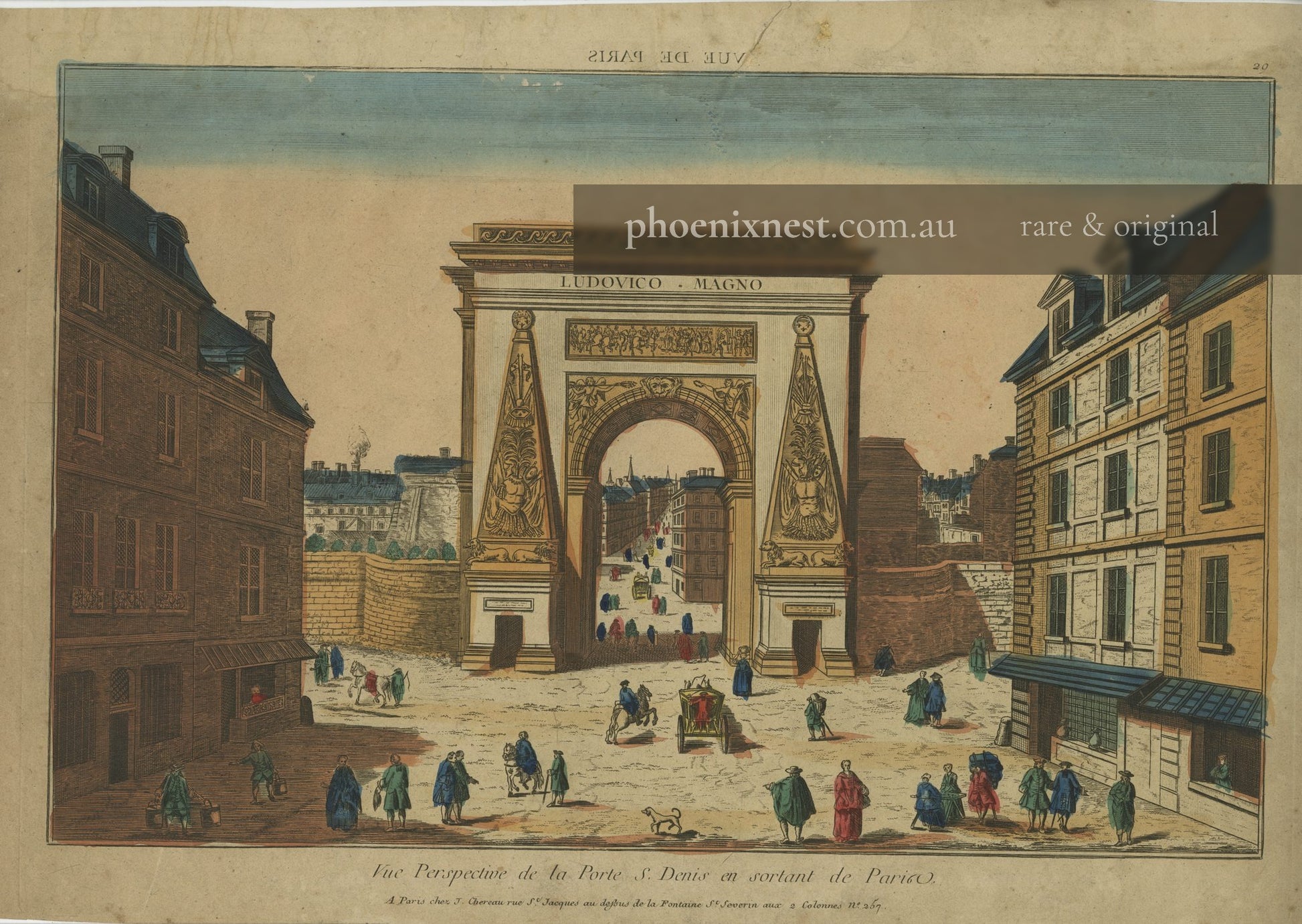 Perspective View of the Porte Saint-Denis, Leaving Paris