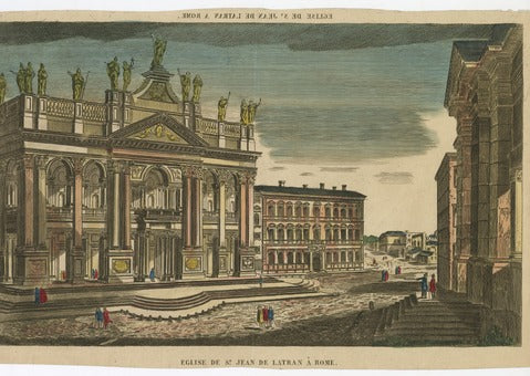 View of the Facade of the Basilica of Saint John Lateran in Rome