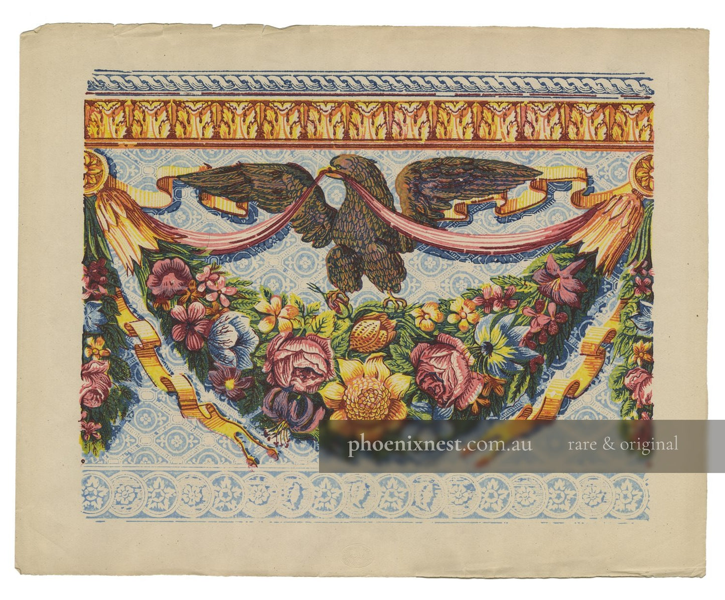 Eagle and Floral Garlands — Remondini