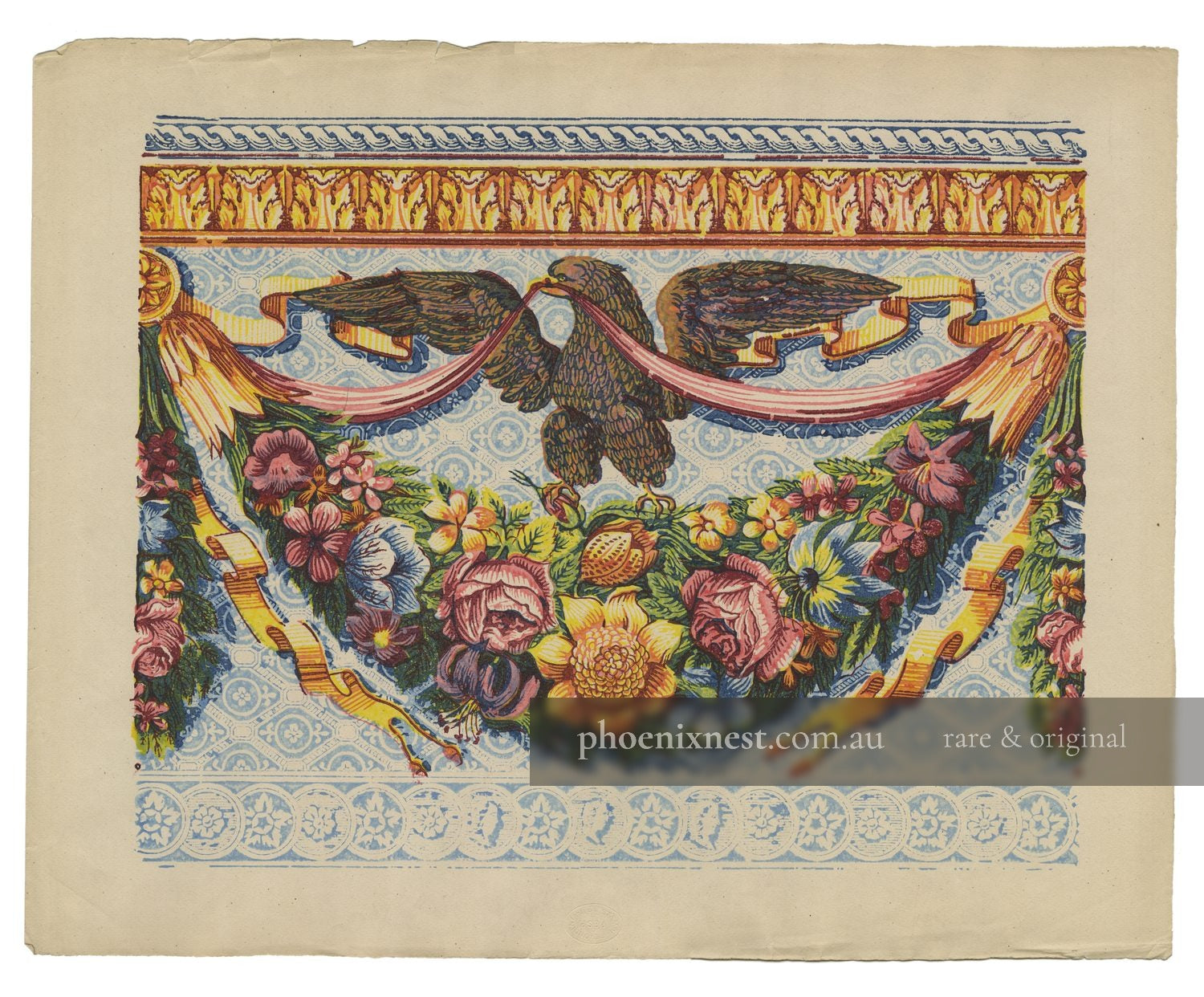 Eagle and Floral Garlands — Remondini