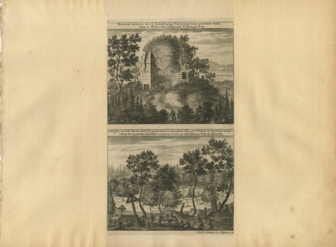 Ymieborg Castle & Yngemokälla Spring, Pl. 170 — Peringskiöld
